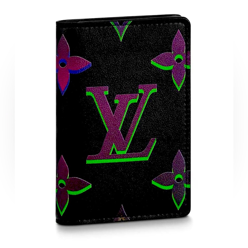 EUC RARE LOUIS VUITTON BLACK SPOTLIGHT MONOGRAM POCKET ORGANIZER